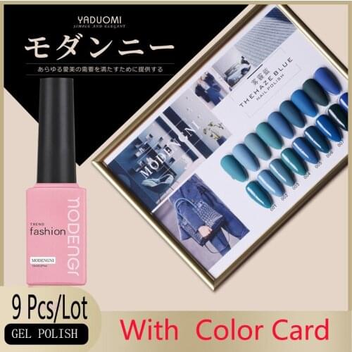 SHEENIA 9Pcs Color Gel Nail Polish Set Soak Off UV Gel Varnish Nail Art Kit Gel Varnish Stamping Gel Manicure Lacquer Polish