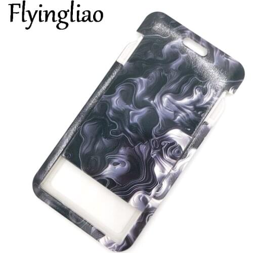 Watercolor Artistic wave pattern Credit Card ID Holder Bag Student Women Travel Card Cover Badge Car Keychain Gifts Accessories