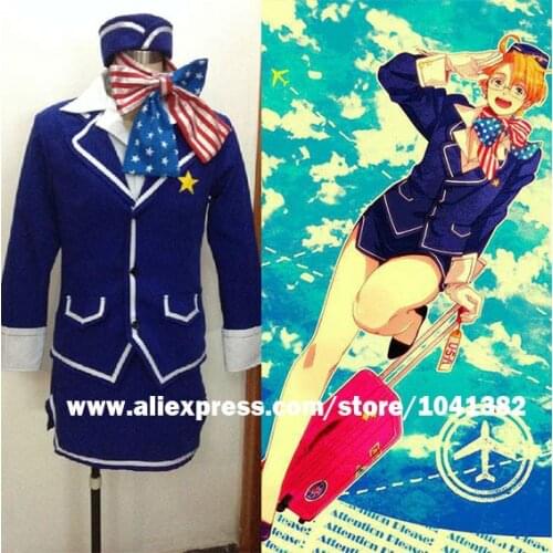 Anime Hetalia America Cosplay Halloween Costume - Alfred F. Jones Cosplay Axis powers