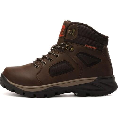 Winter Tactical Military Boots Men Genuine Leather Army Hunting Fur Ankle Boots Outdoor Fashion Work Casual Shoes Men Sneakers