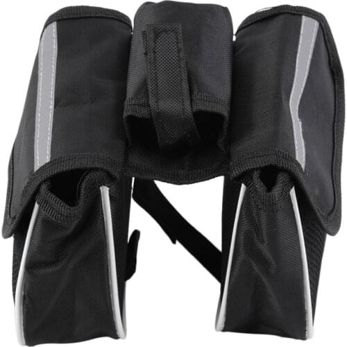 Double Sides Cycling Bicycle Bike Front Frame Bag Road Bike Bag Pannier Saddle Front Tube Bag Bicycle foldable Storage bag