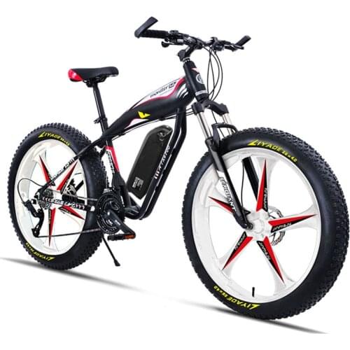 Custom 26inch Ebike electric mountain bicycle fat 4.0 tries snow beach off-road 5spoke wheel 48V 750W high speed motor EMTB
