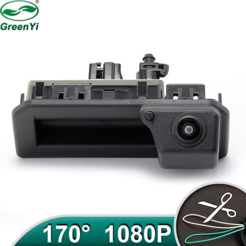 HD AHD 1080P Fisheye Lens Car Rear View Trunk Handle Camera For Audi Q2 Q3 Q5 A5 A6 VW Passat Bora Skoda Karoq Kodiaq 2017-2019