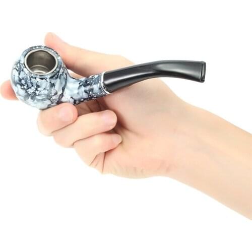 China Style Ceramics Wood Pipes Chimney Smoking Pipe Mouthpiece Cigarette Herb Tobacco Pipe Cigar Grinder Gift For Friends