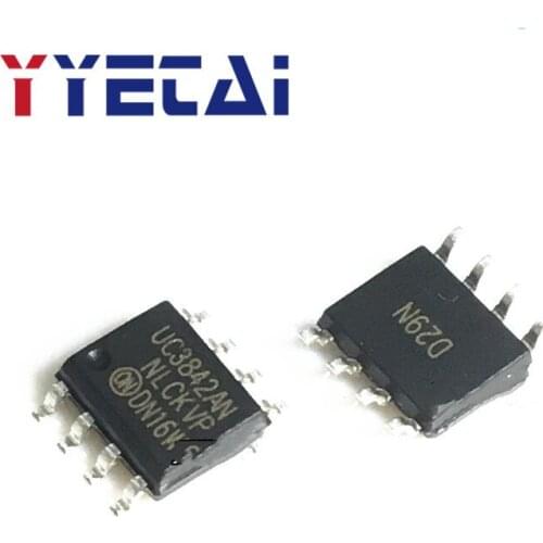 TAI 10PCS UC3842AN UC3842A PWM Pulse Width Modulation Controller UC3842 Patch SOP8