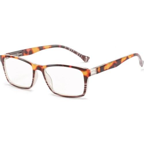 Men and women transparent leopard print reading glasses retro leopard square frame reading glasses glasses diopter + 1.0to4.0