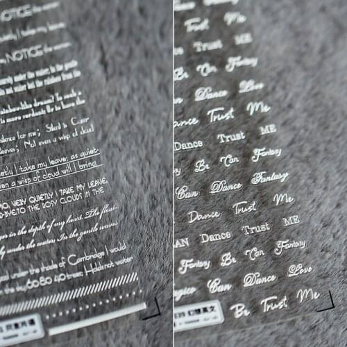 3D Letter Nail Polish Stickers Decoration Adhesive Manicure Sliders 2021 New Design White Lettering Decal Press on Nail Art