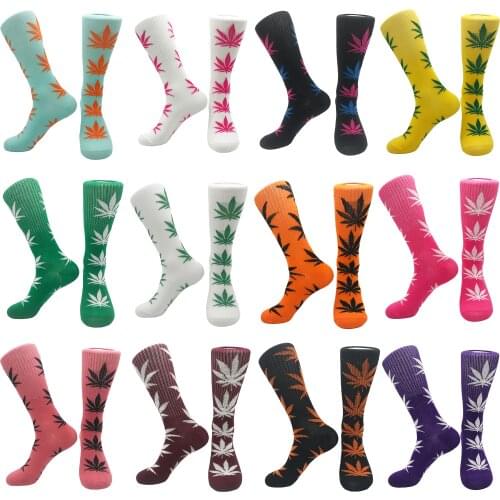 2021 New Cycling Socks Summer Breathable Elite Sports Socks Maple Leaf Fashion Unisex Basketball Fitness Ruffled Socks