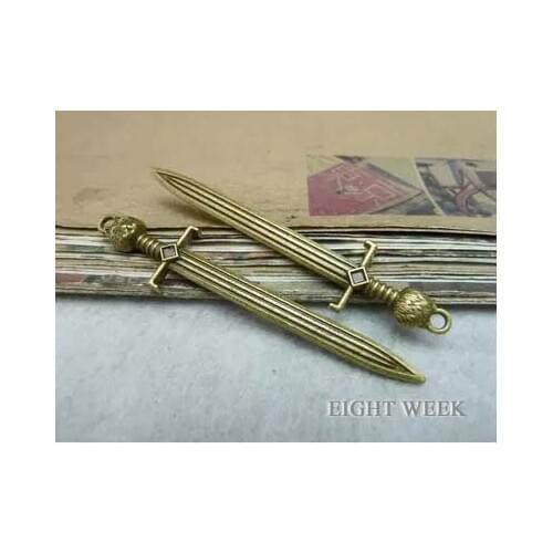 Zinc alloy pendant jewelry accessories diy handmade material charms ancient bronze sword 15 * 66 mm