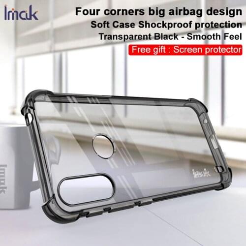 For Moto E7 Power IMAK Airbag Surrounded Protection Shockproof Case Clear Soft TPU Case Dropresistance Clear For Moto E7 Power