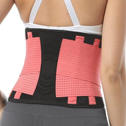 Men Women Adjustable Elastic Waist Support Belt Lumbar Back Medical Bone Orthopedic Exercise Brace Slimming Belt Waist Trainer