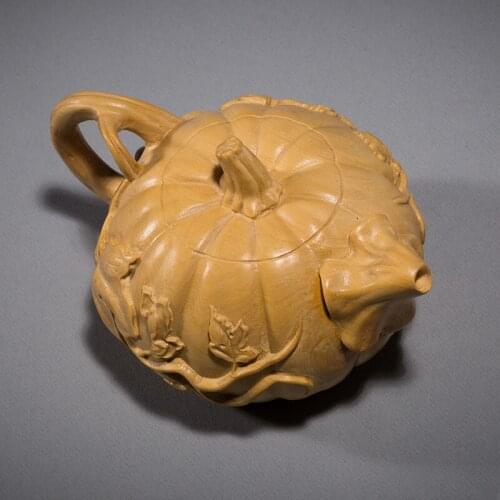 Boxwood 6cm 8cm Pumpkin Teapot Sculpture Lucky Collection Plant Statue Desktop Decoration Home Decor