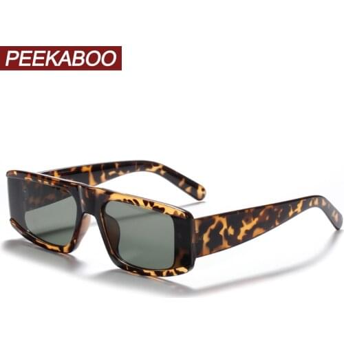 Peekaboo square woman sunglasses for ladies leopard black men retro sun glasses female rectangle uv400 hot-selling gifts 2021