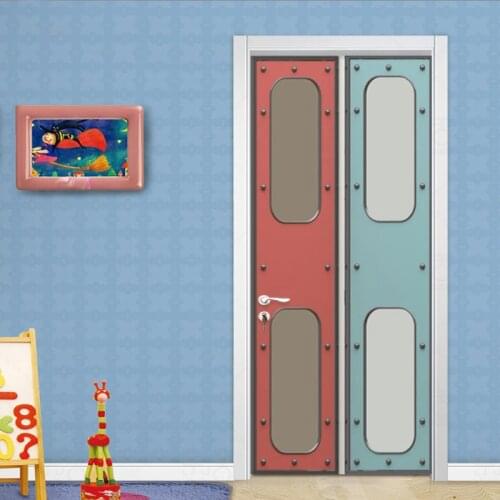 Modern Creative Door Sticker Childrens Bedroom Study Room Vinyl Door 3D Murals Self-Adhesive Waterproof 3D Wall Sticker Poster