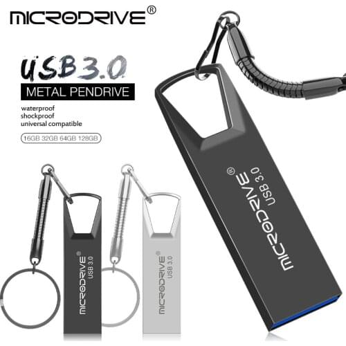 USB Flash Drive Pen Drive 128GB 64GB 32GB 16GB 8GB Waterproof Metal Key Chain USB3.0 Pendrive 32 GB USB Stick