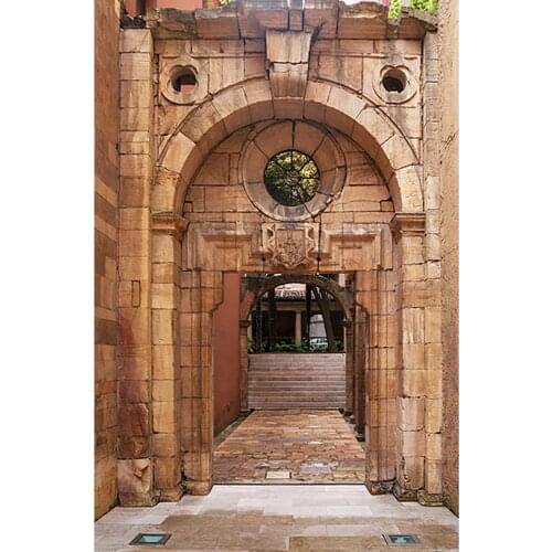 Vintage Arch Gallery Steps Photo Background Computer Printed Backdrop Photography Props for Children Baby Portrait Photoshoot