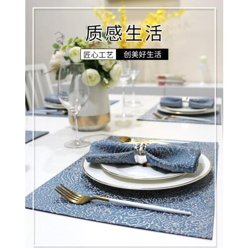 46x46cm High-end European-style yarn jacquard table towel napkin cloth hotel cup cloth restaurant napkin cloth with ring