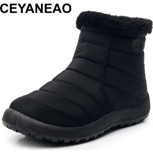 CEYANEAO Snow Boots for Women Winter Warm Ankle Short Bootie Casual Waterproof Shoes Warm Shoes Woman Comfort Boots Comfortable