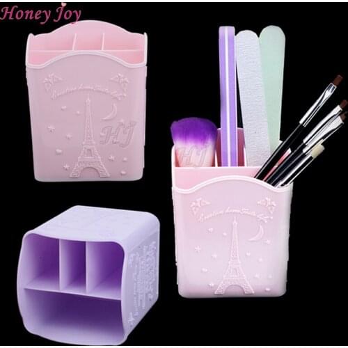 1pc 4 Rooms Cabinet Storage Box Holder Container Case Organizer for Nail Art Tool Kits Makeup Brushes Pen File Buffer