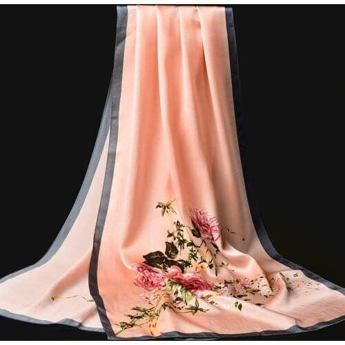 100% Pure Silk Scarf For Women Luxury Brand Hangzhou Natural Real Silk Scarf Shawls Wraps Ladies Scarves Headscarf Foulard Femme