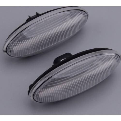 2Pcs/Set 12V DC 2 Pin LED Side Indicator Light Turn Signal Car Lamp fit for Toyota Yaris RAV4 AURIS COROLLA Clear Lens