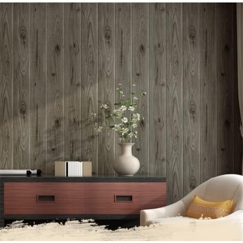 Beibehang wood grain wallpaper wood color wooden board personality wallpaper childrens room cafe restaurant 3d wallpaper