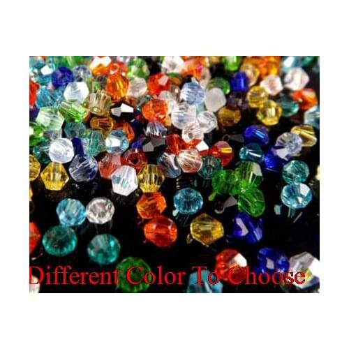 4mm 6mm 3mm 2000Pcs/lot strand Bicone Faceted Glass Cuts Looses Crystal Beads Colored Mixed bracelet new best fashion spacer