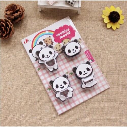 4PCS/LOT Panda Shape Cake Baking Cookie Mold Fondant Cake Tools Daisy Cake Biscuit Plastic Mold Cutting Die JC 0532