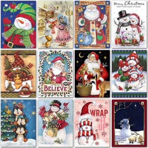 5D DIY Diamond painting Christmas gift Santa Claus snowman Full Square Diamond embroidery Cross stitch Full Round Diamond mosaic