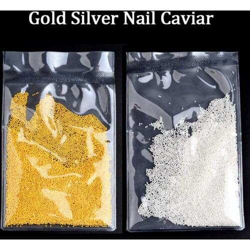PROMOTION) 50g/pack New Gold Silver Metal Caviar Beads 3d Nail Art Decorations DIY Nail Accessories Manicure Tools