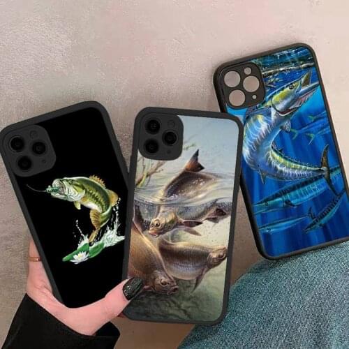 Carp Fishing Phone Case For iphone 12 11 8 7 plus mini x xs xr pro max matte transparent cover
