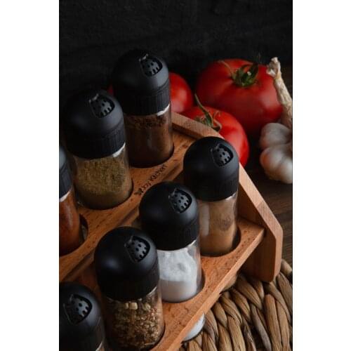 Black Cover Monroe 8'li Spice Rack Set wood fonsksiyonel health fashionable kinds