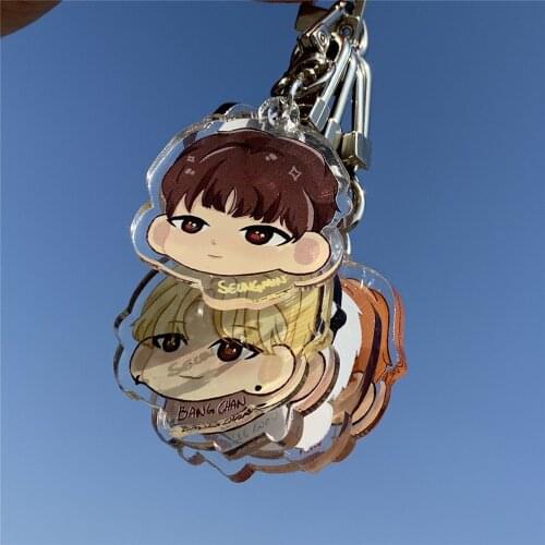 Kpop Stray Kids keychain Cartoon Acrylic Key chain Cute Stray kids kawaii pendant K-pop Supplies New arrivals
