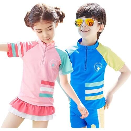 Childrens Swimwear Boys and Girls Split Childrens Sunscreen Quick-drying Swimwear Girls Swimwear