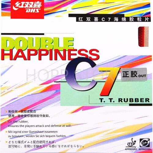 DHS C7 table tennis rubber Defensive Loop Spin pips-out topsheet OX DHS ping pong sponge