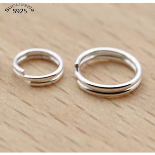 10pcs Real Pure Solid 925 Sterling Silver Double Open Jump Rings Split Ring for Making Key Chains Jewelry Findings Accessories