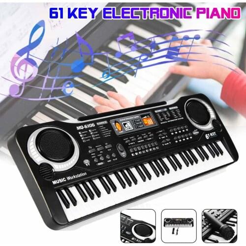 61-Key Digital Electric Piano Keyboard Portable Multi-Functional Keyboard with Microphone Music Keyboard Electric Keyboard