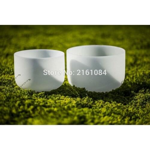 8" Crystal Singing Bowls with Musical Note for healing therapy with one free suede and o ring