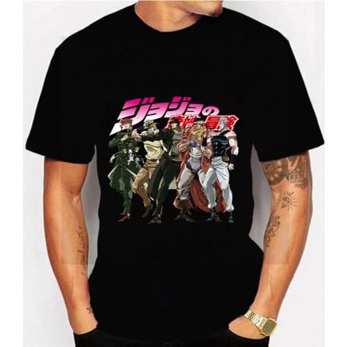 JoJo Bizarre Adventure Funny T-shirts Man women Japan Anime Unisex Streetwear T-shirt Casual Short Sleeve Tshirt Homme