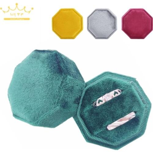 Couple Ring Storage Container Vintage Velvet Ring Boxes Gift Box Jewelry Packaging Portable Box for Wedding Propose