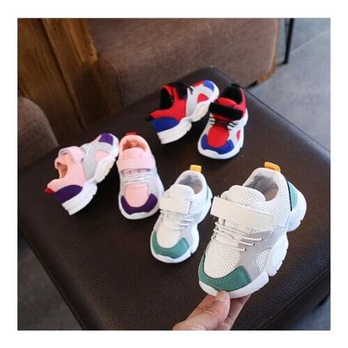 2020 Autumn Children Shoes Girls Boys Sport Shoes Soft Bottom Mesh Casual Flat Shoes Breathable Kids Baby Sneakers Size 21-25