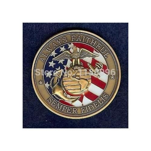 MARINE CORPS OATH OF ENLISTMENT LOGO FLAG MILITARY CHALLENGE COIN