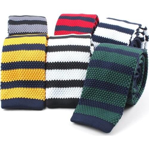 Mens Knitted Tie Leisure Triangle Striped Neckties For Man Woven Tie New British Style Skinny Cravate For Party Knitting Ties