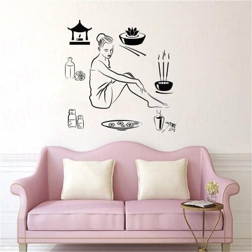 Wall Decals Girl Spa Massage Beauty Salon Vinyl Sticker Home Bathroom Decor|bathroom decor WL1829