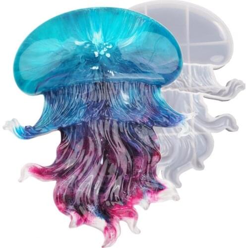Irregular Jellyfish Mould Tear-resistant Non Stick Jellyfish Mould Epoxy Resin 3D Cutting Reusable Coaster Mold for DIY Craft