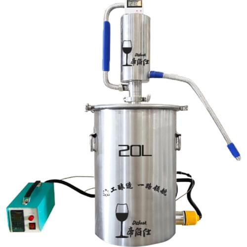 NEW 304 stainless steel miniature double tower distiller home brewing moonshine machine with heating rod temperature control box