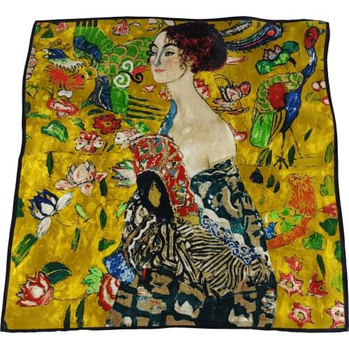 OEMG 100% Silk Scarf Small Square 21inchX21inch Women Fashion Breathable Smooth Satin Luxury Hairband Floral Hijab Giftbox Pack