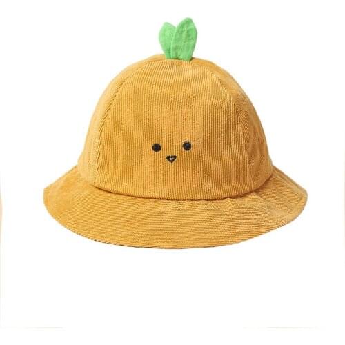 Bucket hat children cute hats Thin fisherman hat sunscreen boy girl cute Pure color grass baby hat
