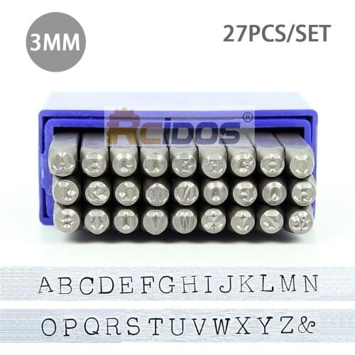 PD-3mm/27pcs/set Handwritten script lowercase Letter Metal Stamp Set,DIY jewelry steel punch stamp letters Kit,Blue box