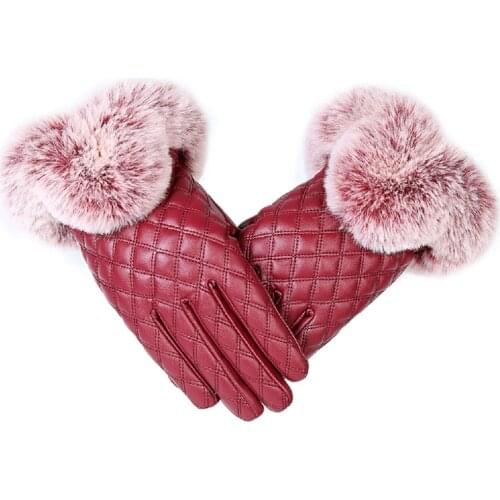 High Quality Elegant Women Lambskin Leather Gloves Autumn And Winter Thermal Hot Trendy Female Glove